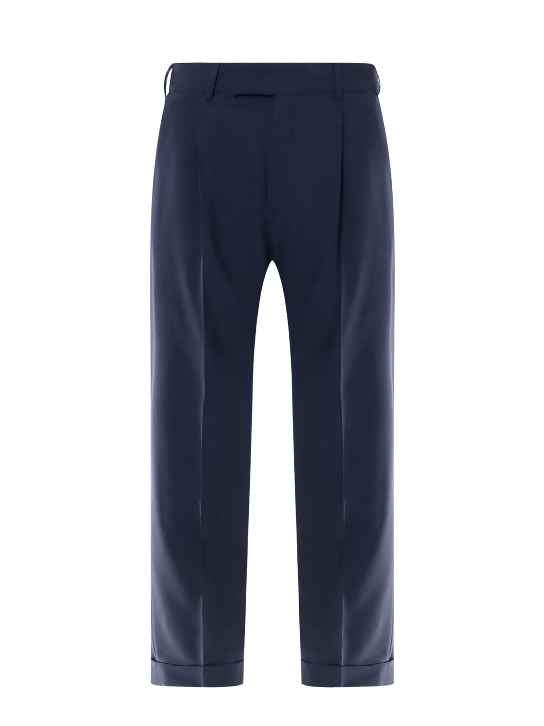 Virgin wool trouser with feather detail