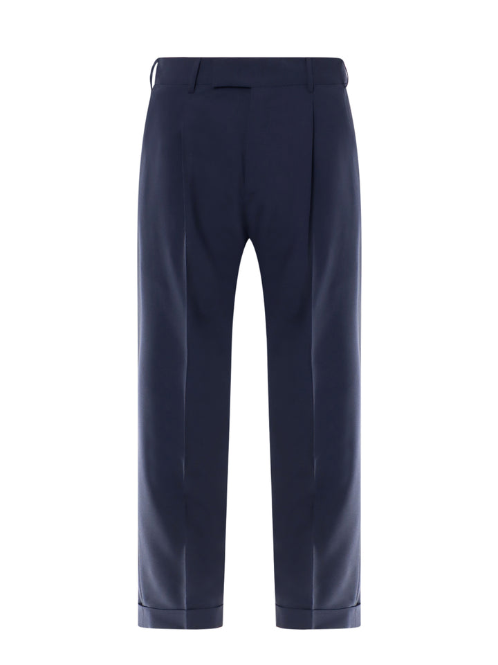 Virgin wool trouser with feather detail