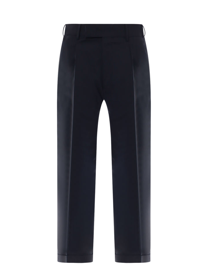 Virgin wool trouser with feather detail