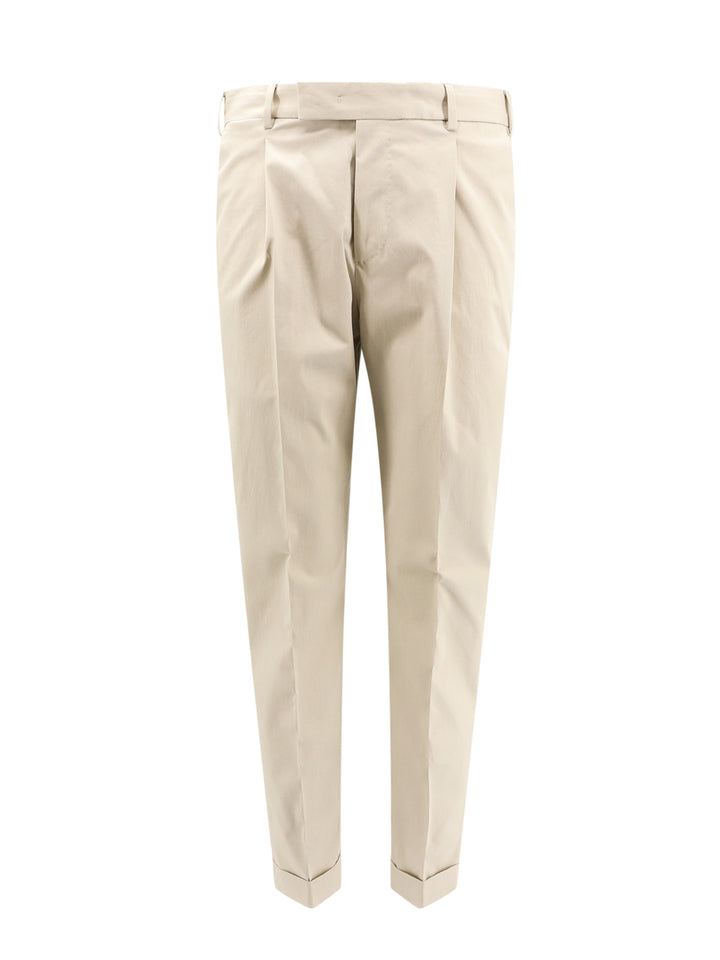 Cotton and linen trouser with feather detail