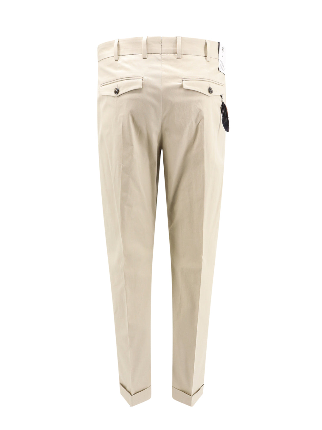 Cotton and linen trouser with feather detail