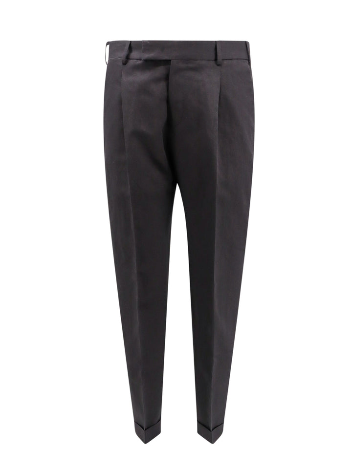 Cotton and linen trouser with feather detail