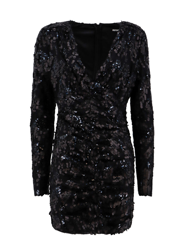 Mesh dress with all-over sequins