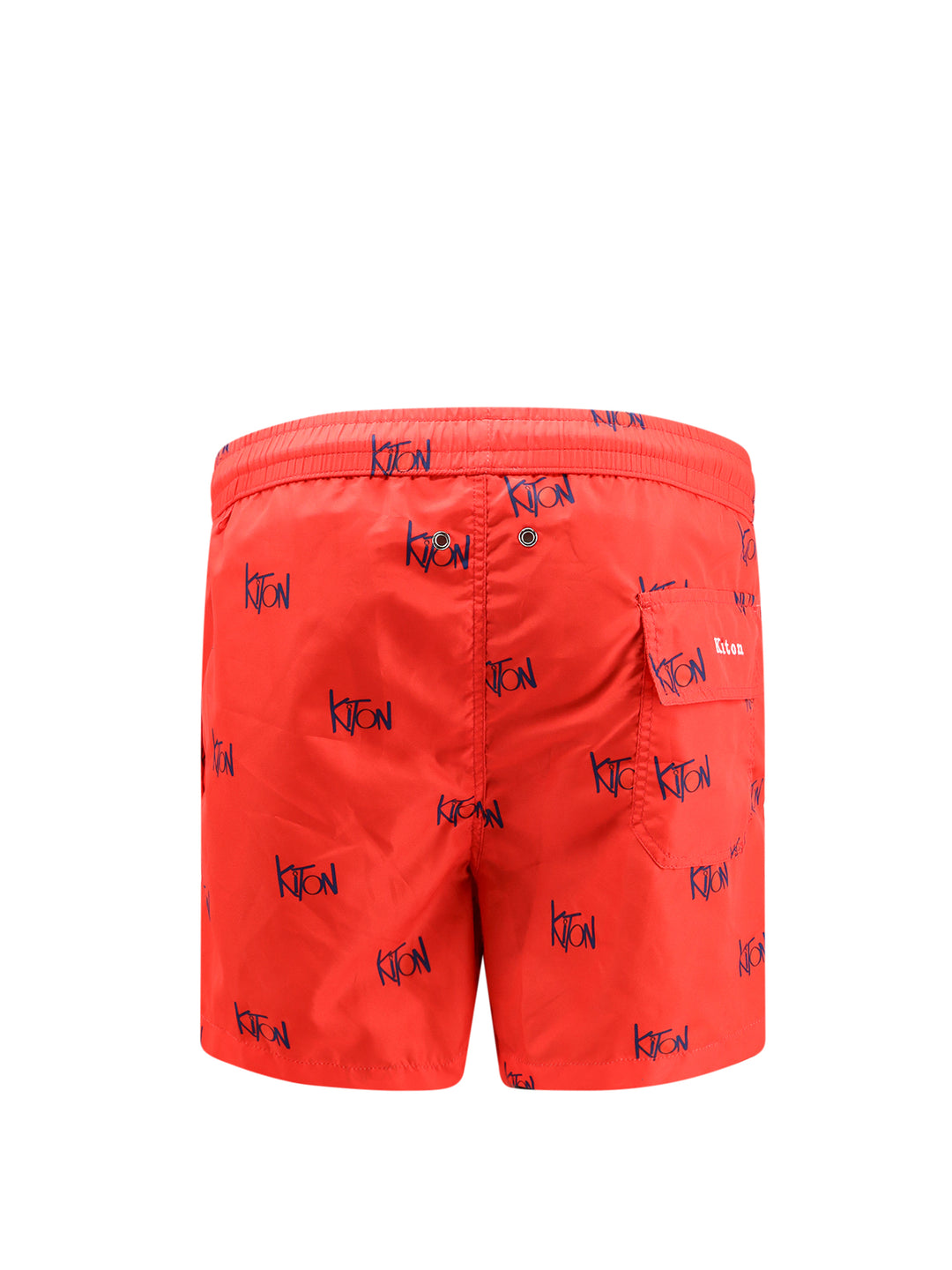 Nylon swim trunk with all-over logo