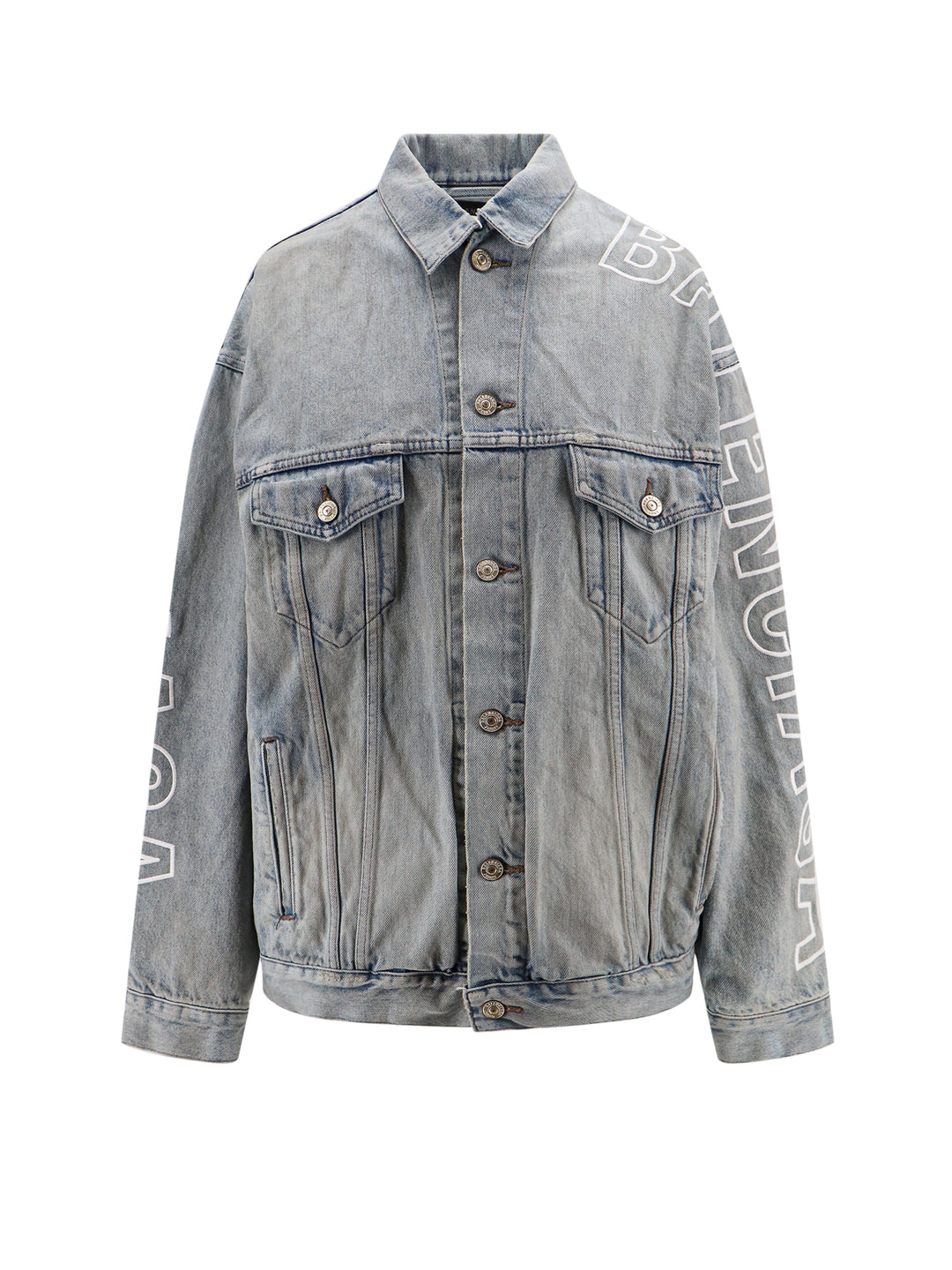 Large Fit denim jacket with Balenciaga embroidery