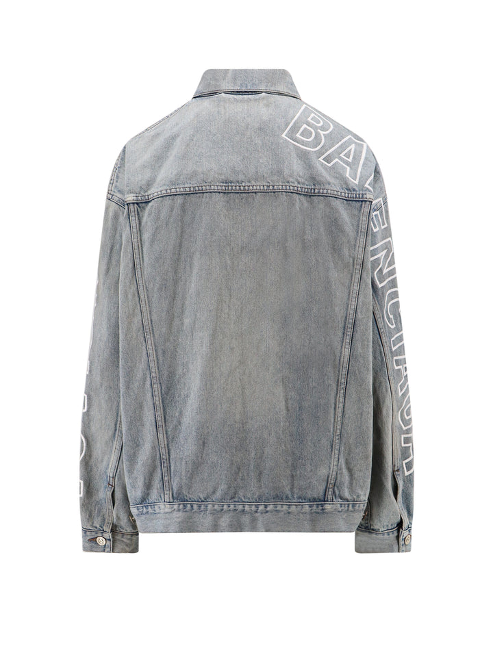 Large Fit denim jacket with Balenciaga embroidery