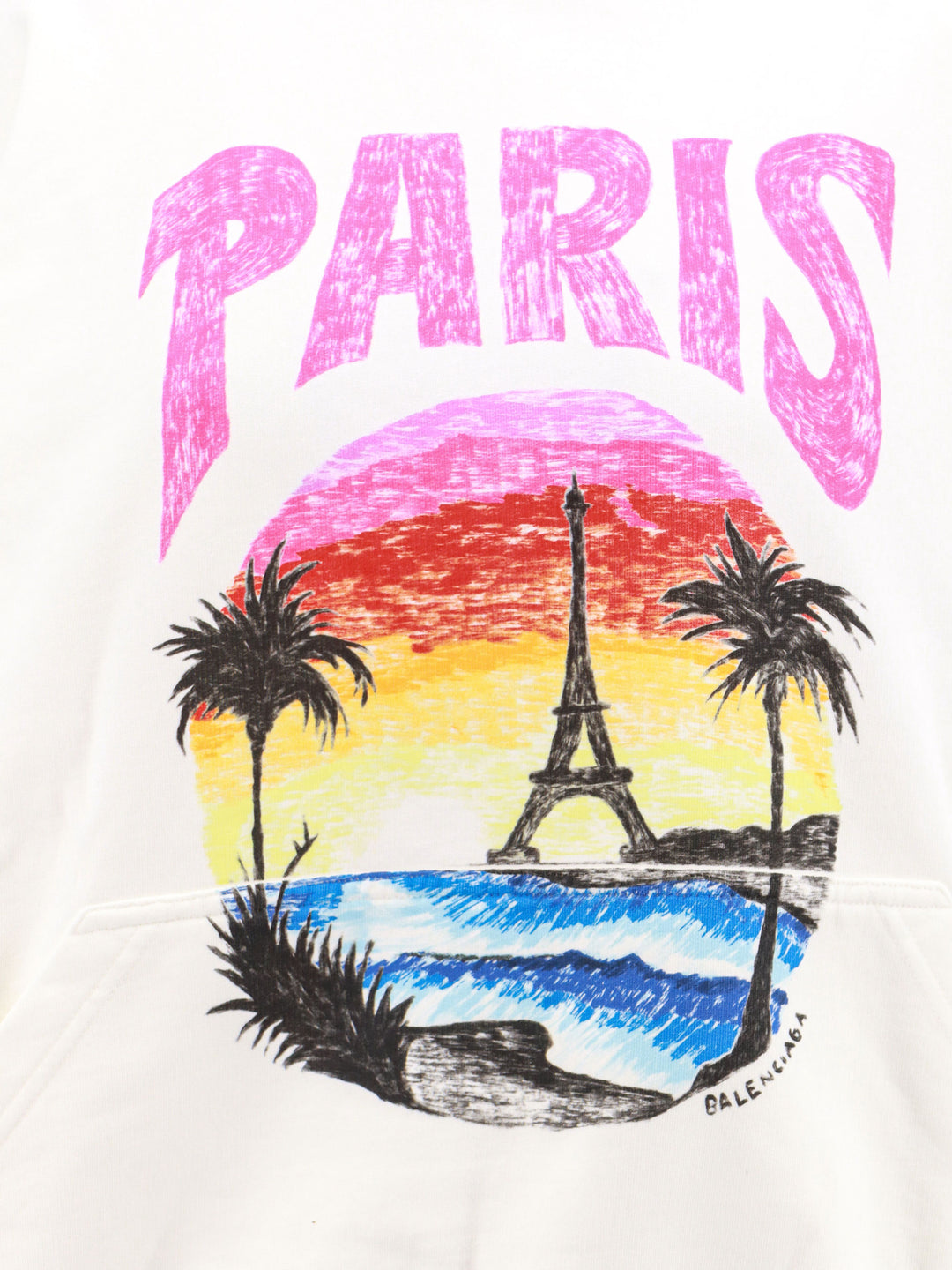 Cotton sweatshirt with Paris Tropical print