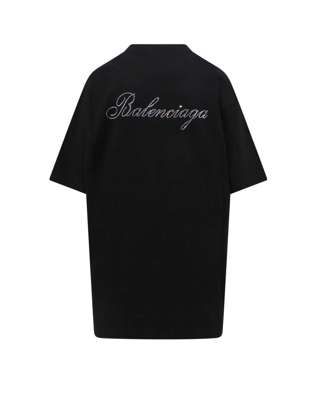 Cotton t-shirt with rhinestones Balenciaga Back logo