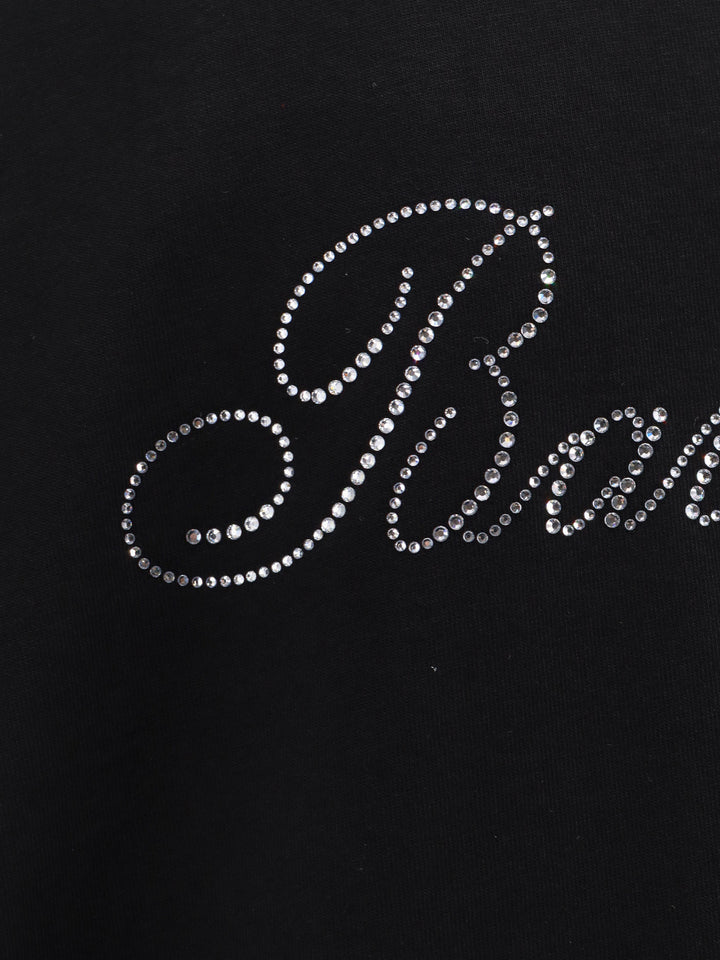 Cotton t-shirt with rhinestones Balenciaga Back logo