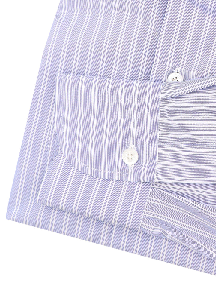 Cotton shirt with striped motif