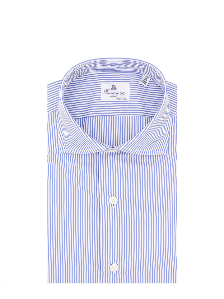 Cotton shirt with striped motif