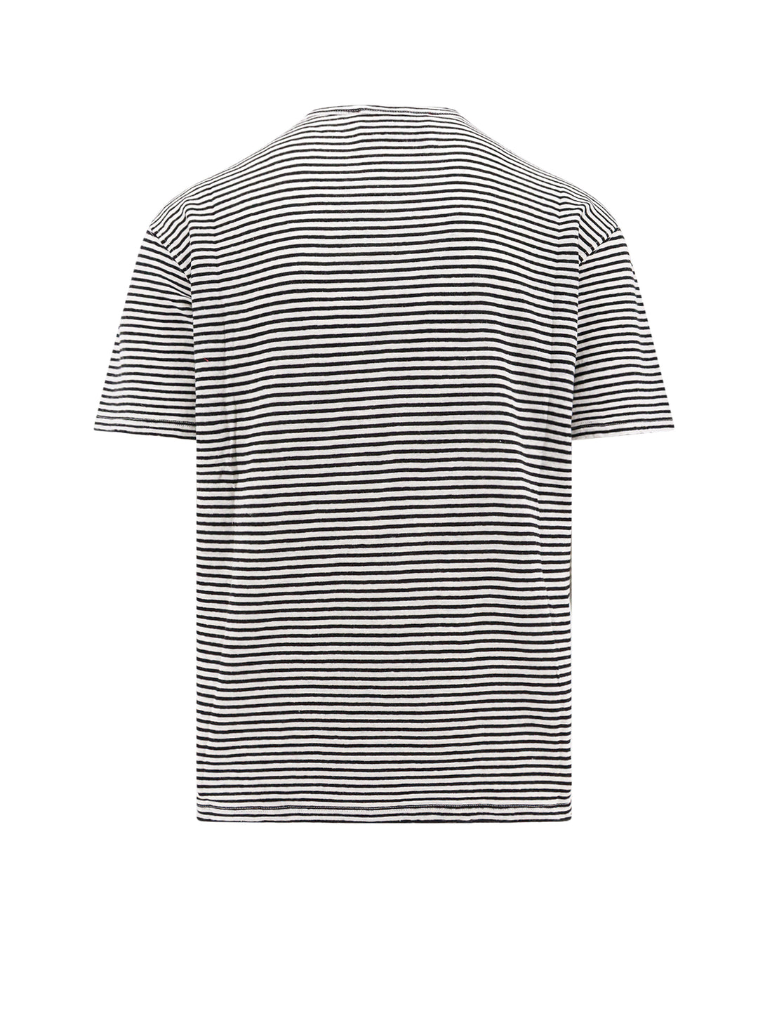 Linen and cotton t-shirt with striped motif