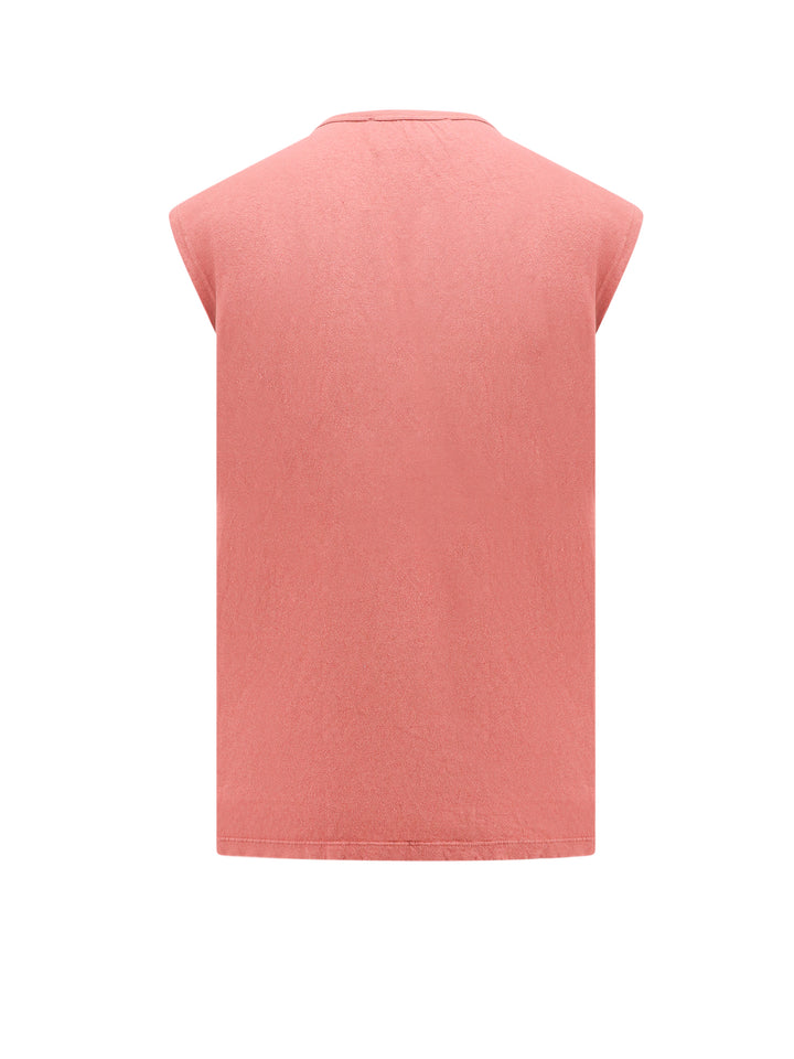 Cotton and linen top with logoed label