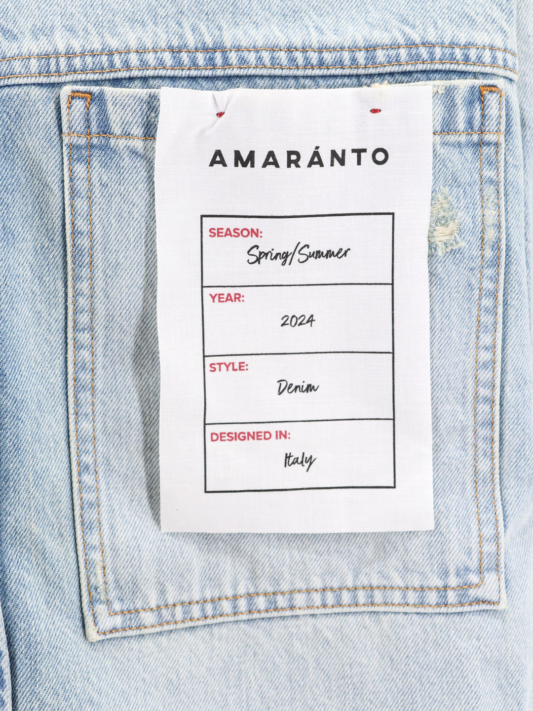 Denim shirt with logoed label