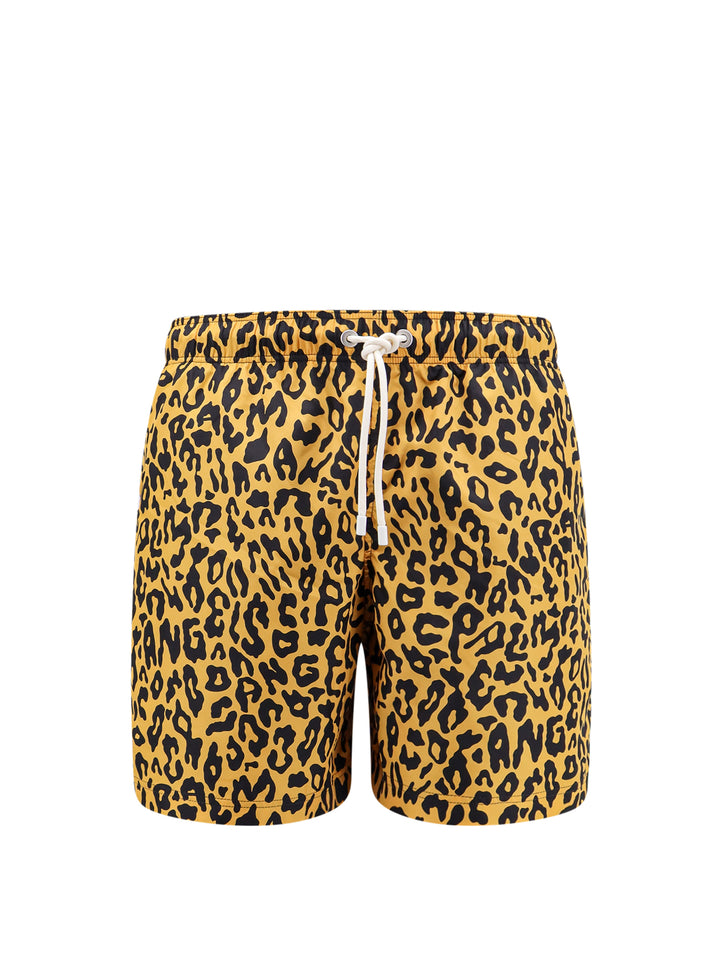 Nylon swim shorts with all-over animalier print