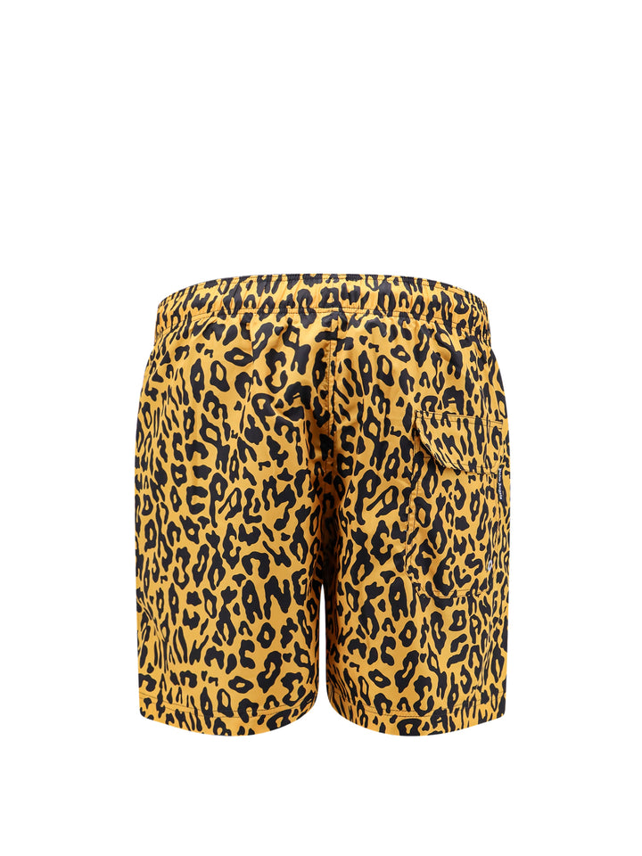 Nylon swim shorts with all-over animalier print