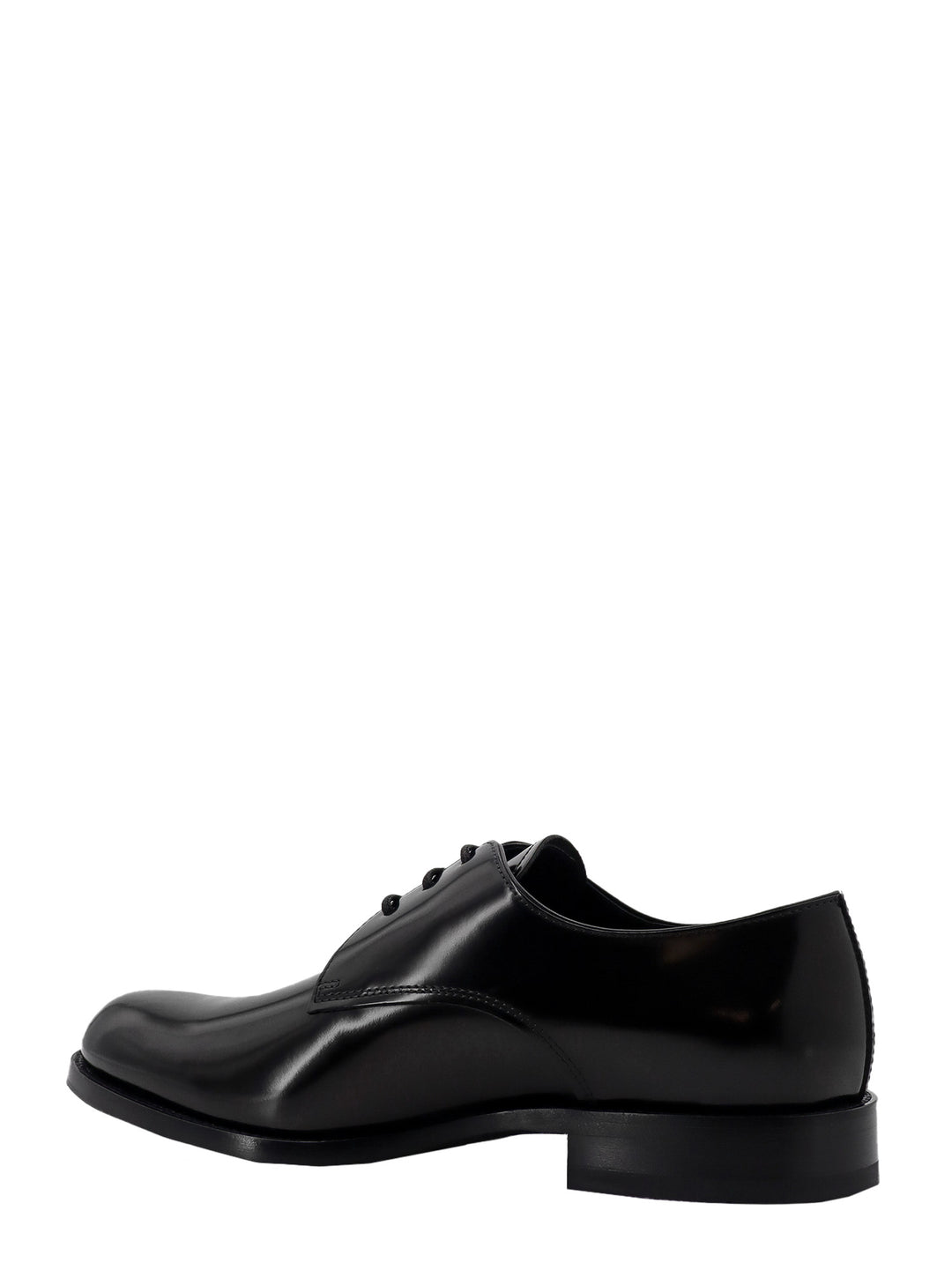 Patent leather lace-up shoe