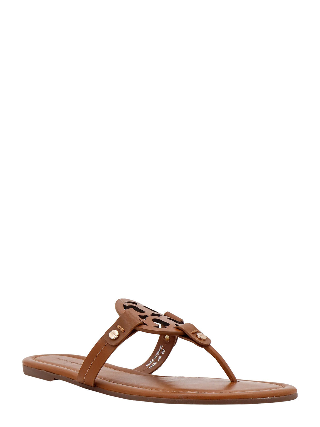 Leather sandals with logo on the front