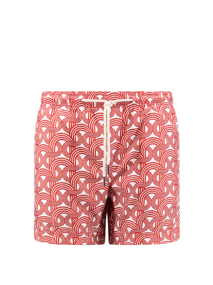 Recycled nylon swim shorts with all-over print