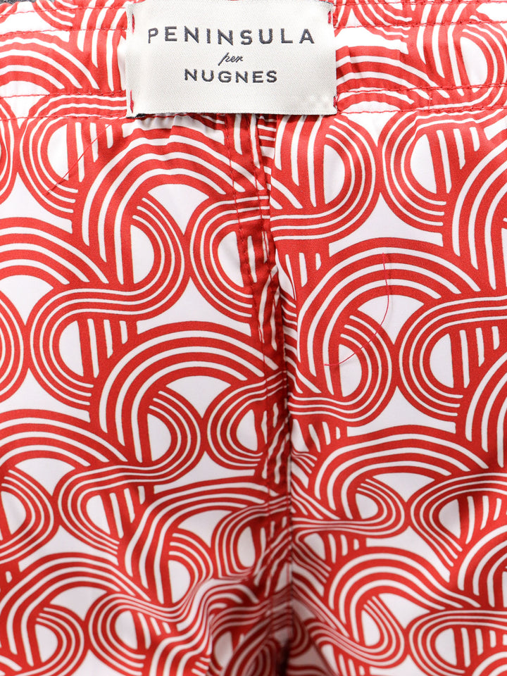 Recycled nylon swim shorts with all-over print