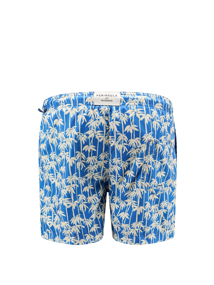 Recycled nylon swim shorts with all-over print