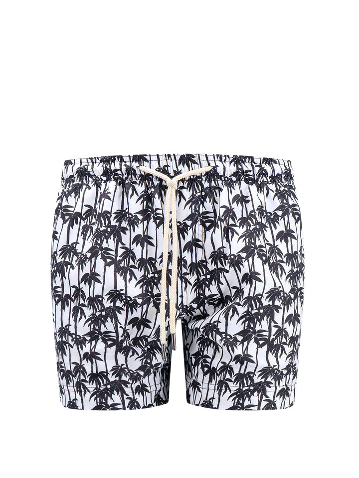 Recycled nylon swim shorts with all-over print