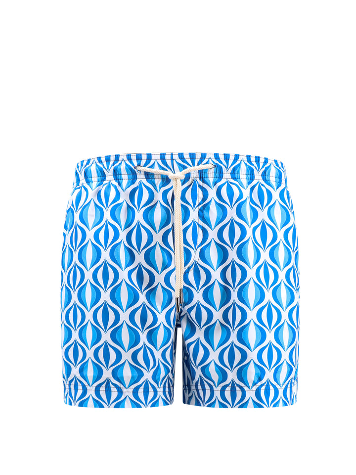 Recycled nylon swim shorts with all-over print