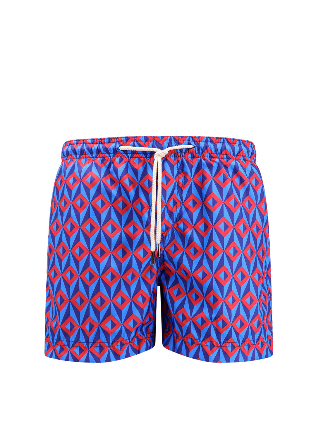 Recycled nylon swim shorts with geometric print