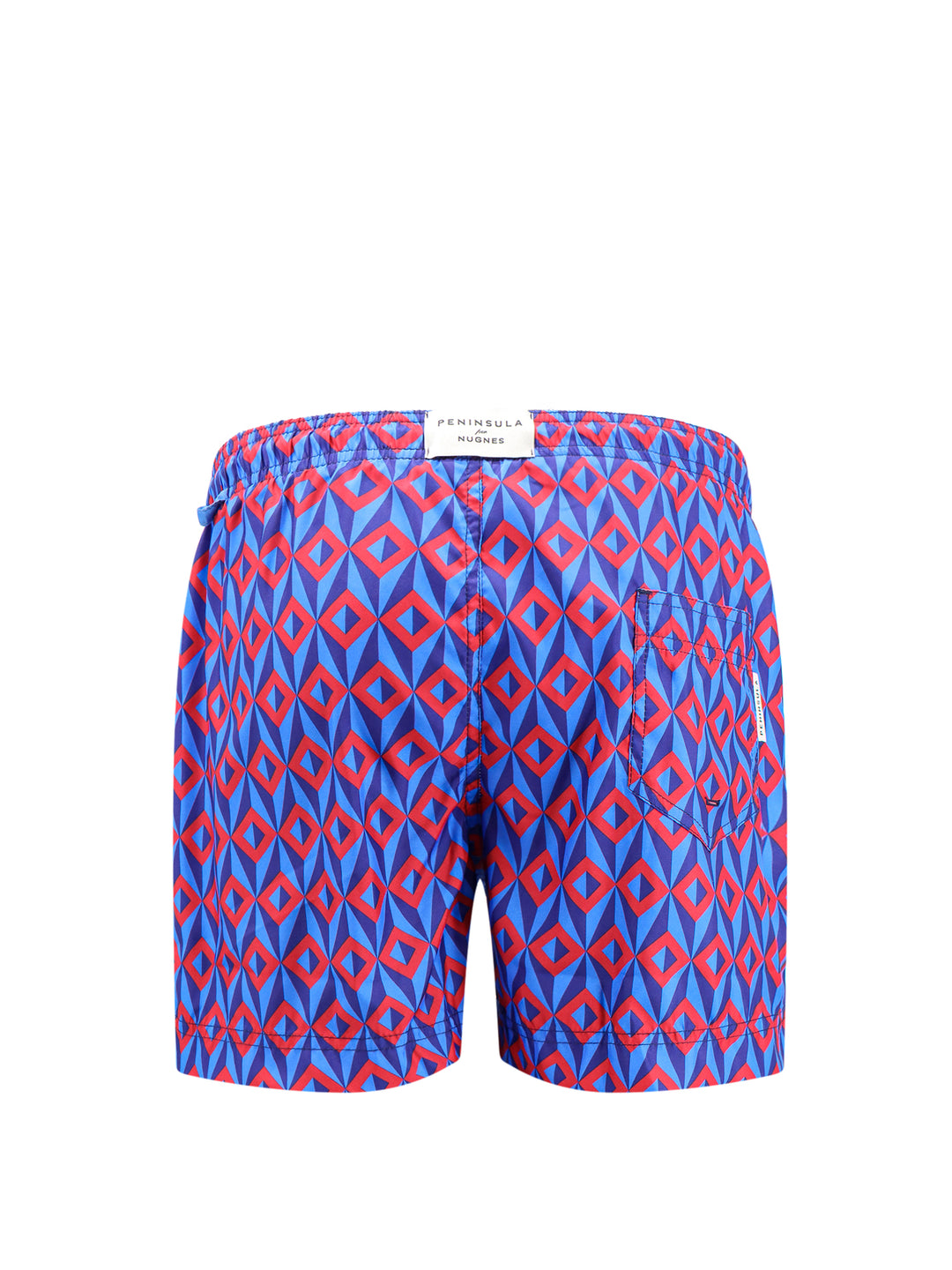 Recycled nylon swim shorts with geometric print