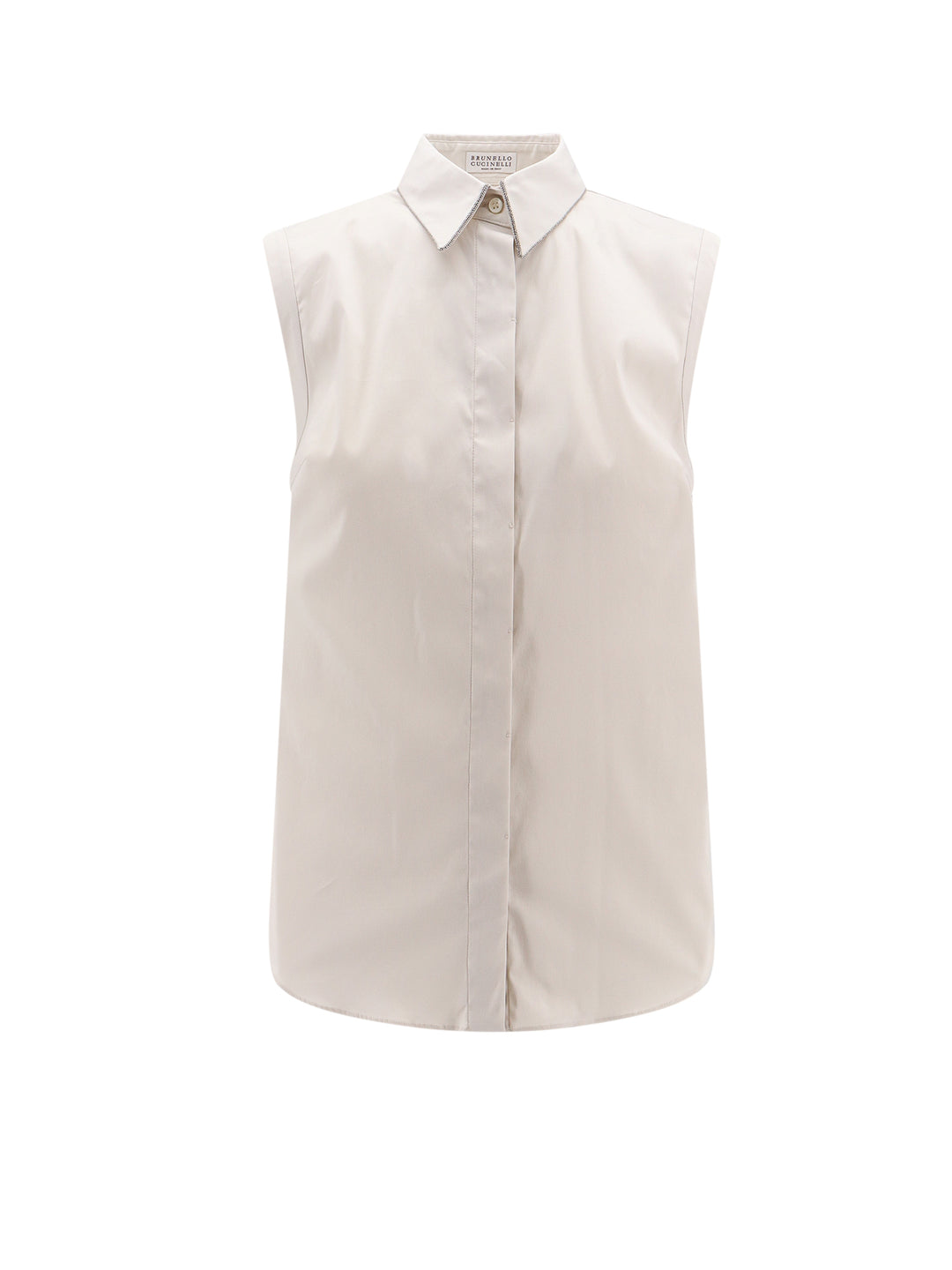 Sleeveless shirt with Monili details