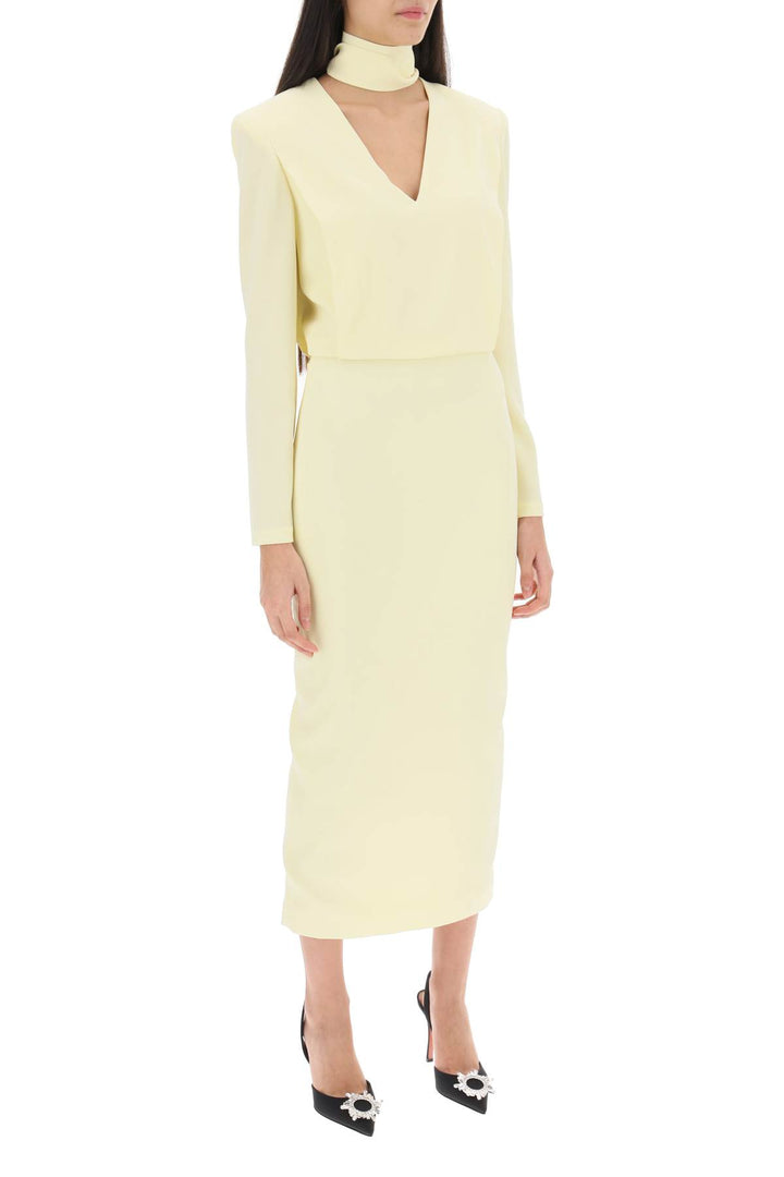 Midi Crepe Dress With Neck Tie - Roland Mouret - Women