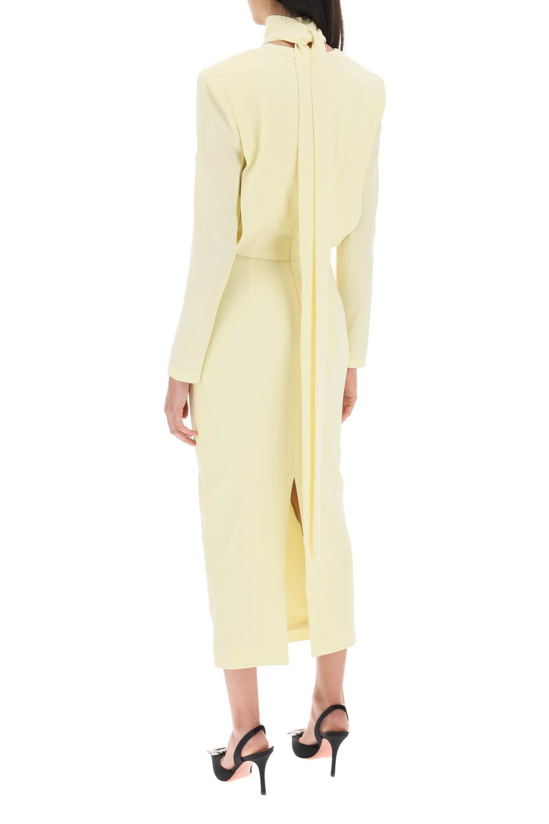 Midi Crepe Dress With Neck Tie - Roland Mouret - Women