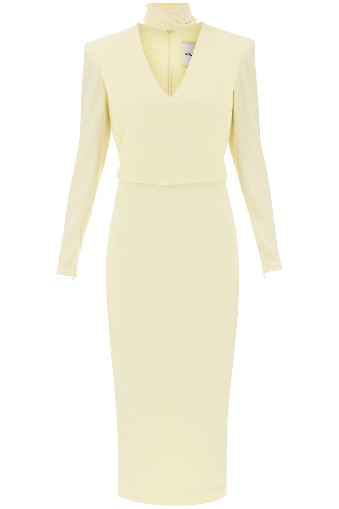 Midi Crepe Dress With Neck Tie - Roland Mouret - Women