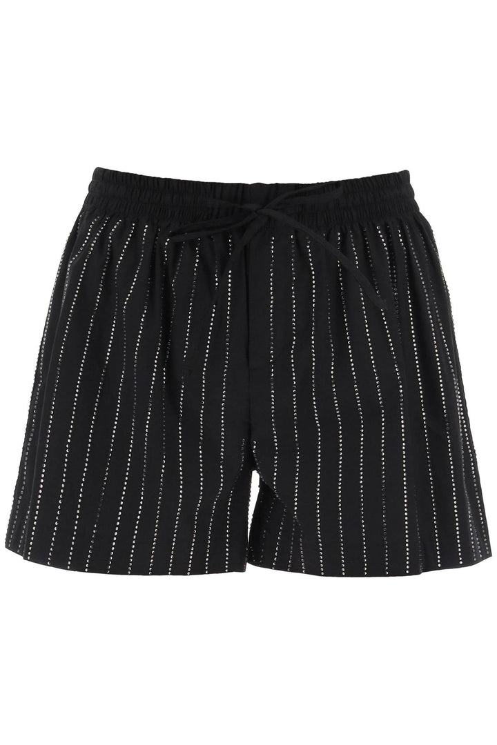 Poplin Shorts With Rhinestones - Giuseppe Di Morabito - Women