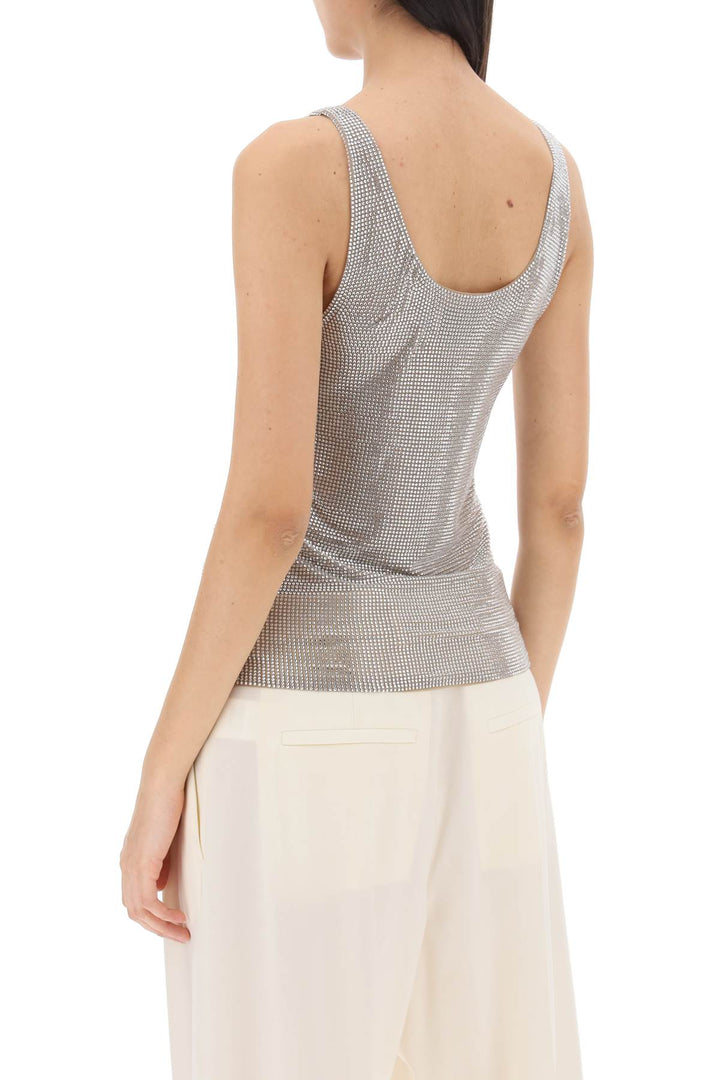 Rhinestone Mesh Tank Top - Giuseppe Di Morabito - Women