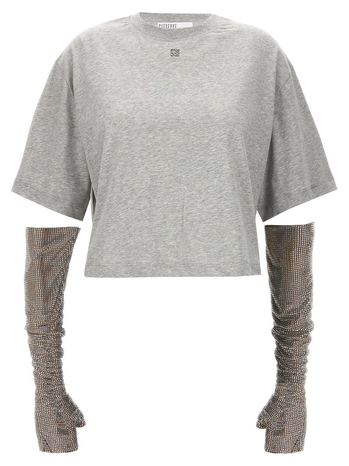 Crystal Sleeves T-Shirt Gray