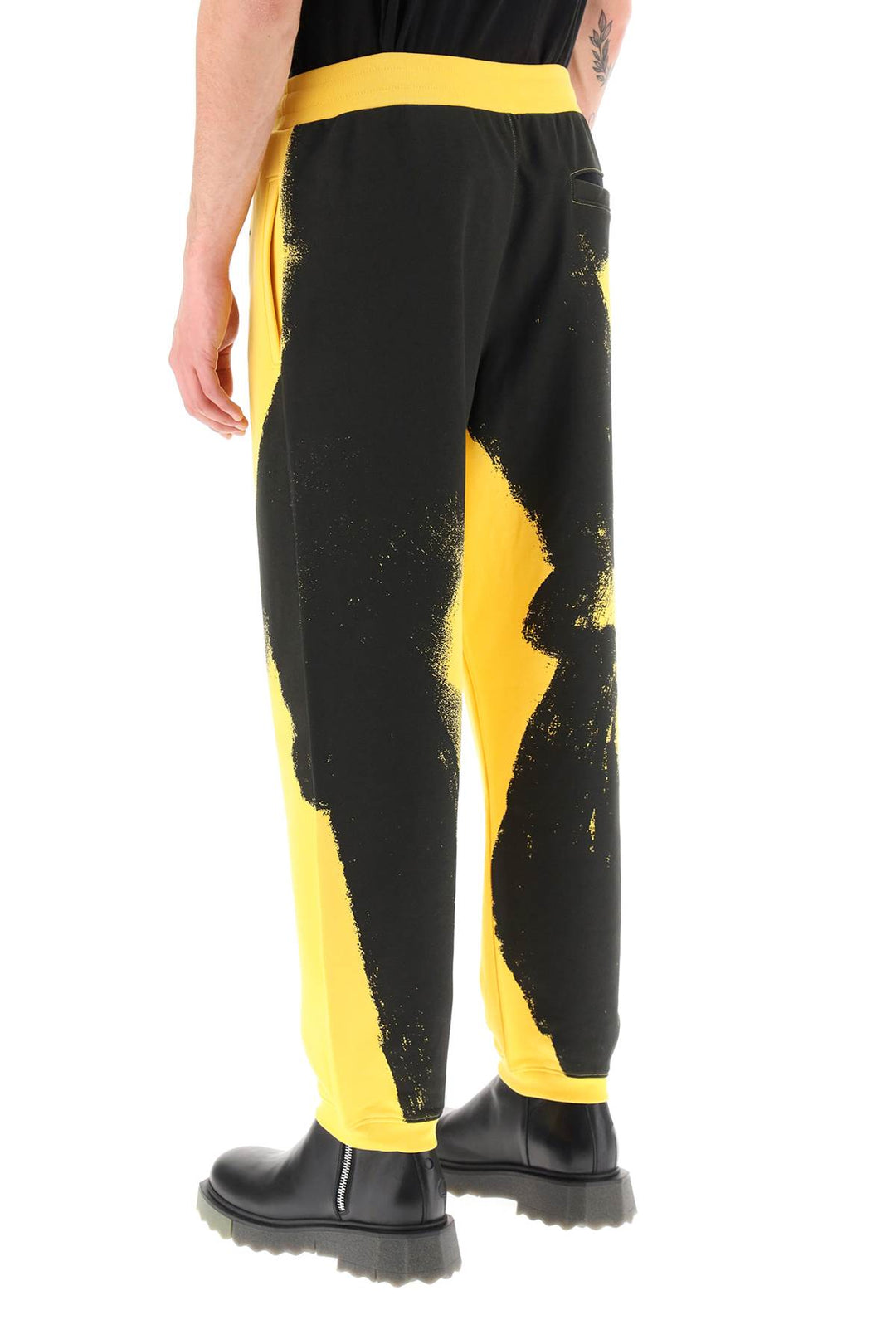 Graphic Print Jogger Pants With Logo - Moschino - Men