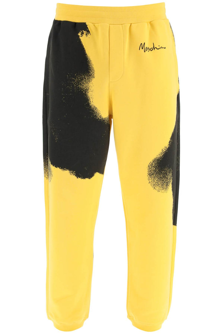 Graphic Print Jogger Pants With Logo - Moschino - Men