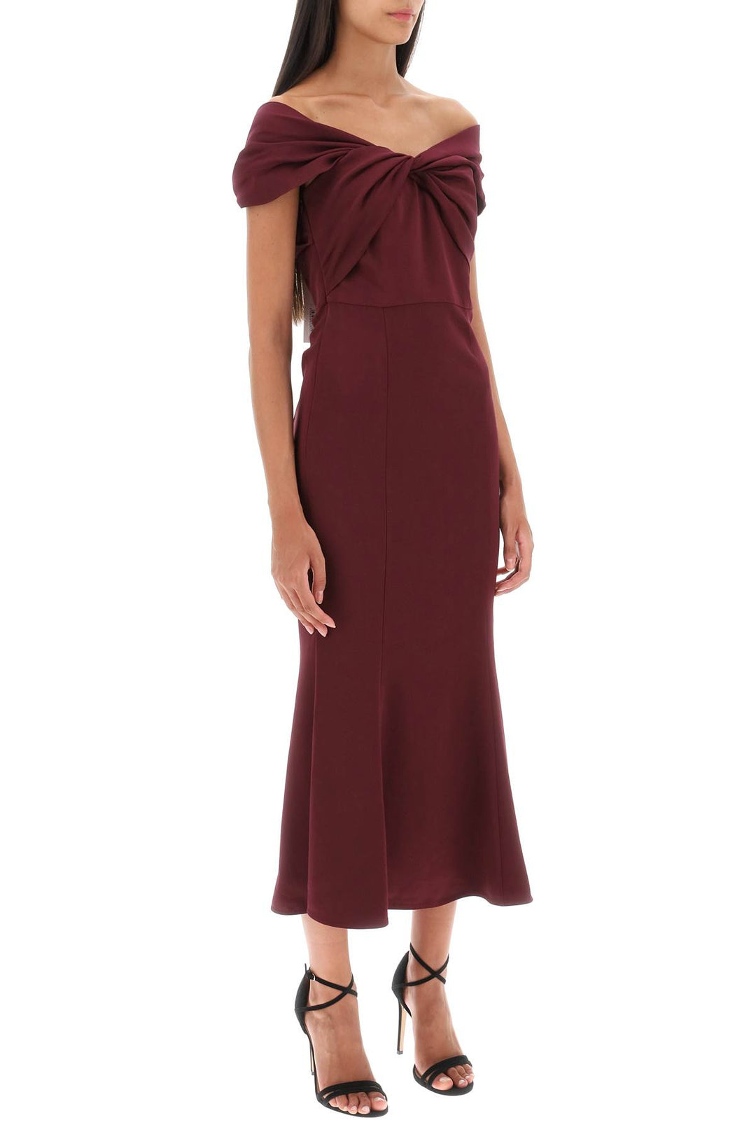 Stretch Cady Midi Dress With Twisted Detail - Roland Mouret - Women