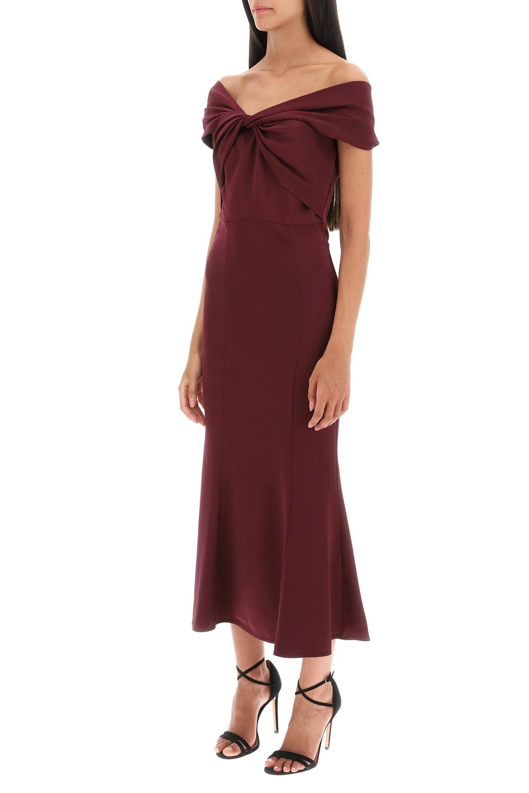 Stretch Cady Midi Dress With Twisted Detail - Roland Mouret - Women