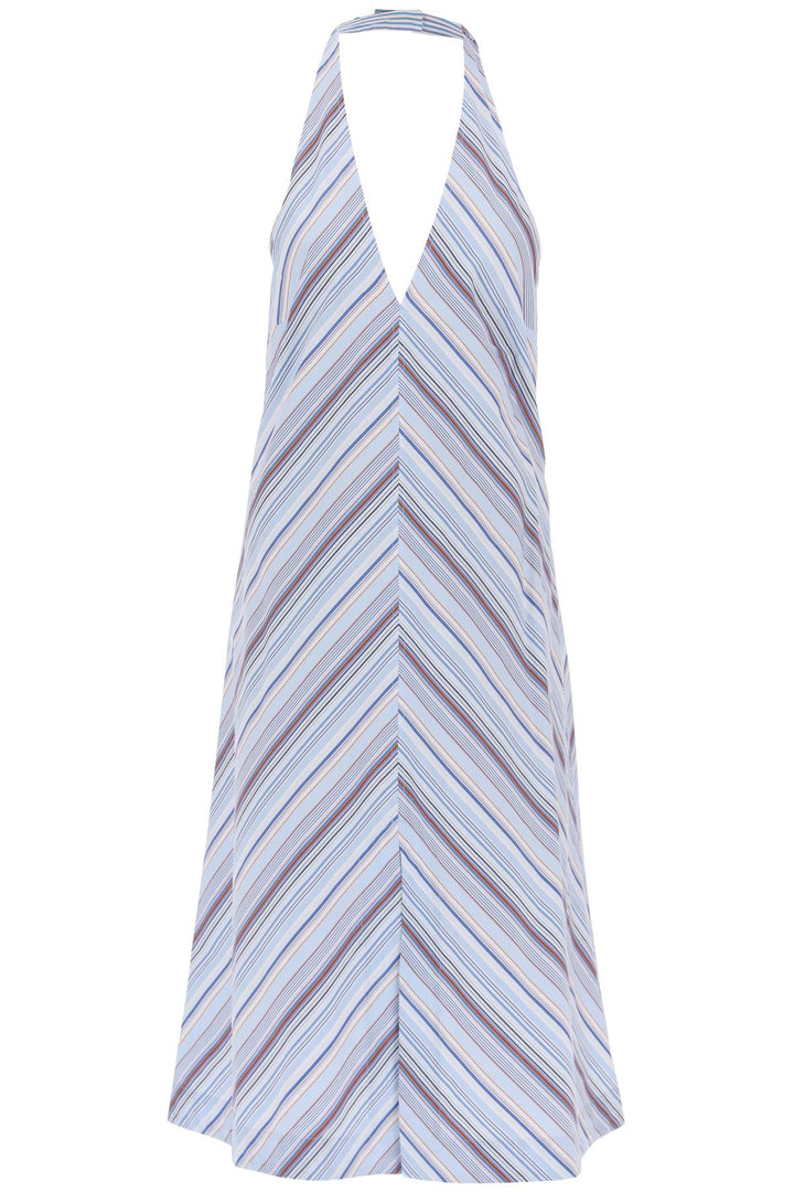 'Agnes' Striped Halterneck Midi Dress - Saks Potts - Women