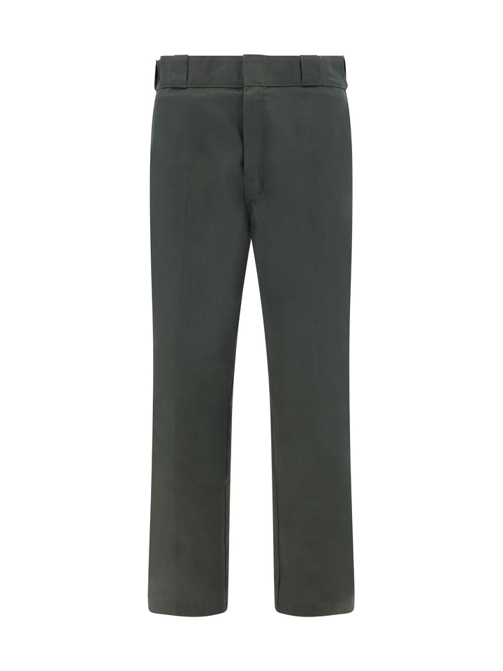 Cotton blend trouser with logo patch on the back