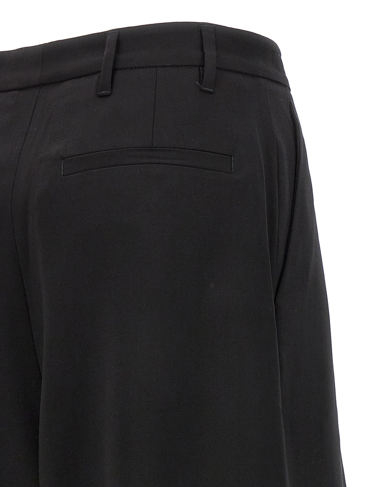 Wide Leg Wool Pants Black