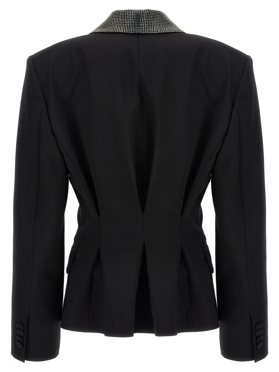 Crystal Lapel Blazer Jackets Black