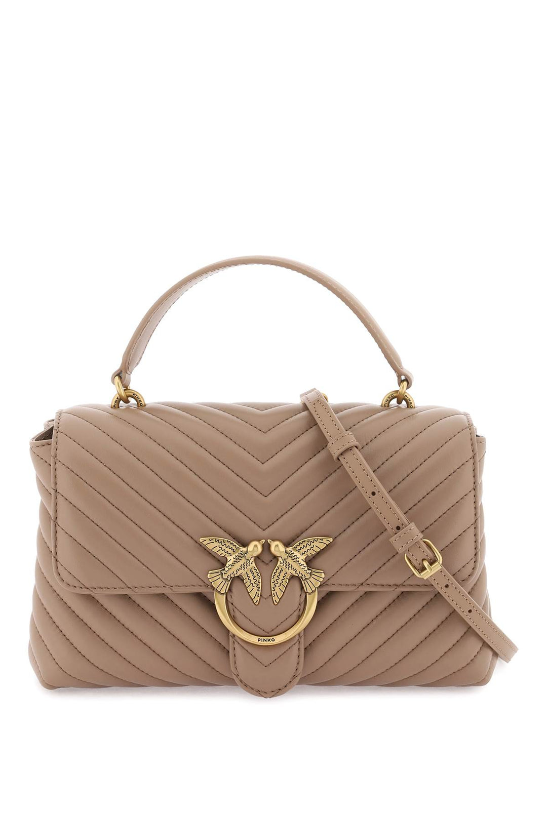 Classic Lady Love Bag Puff Chevron Handbag - Pinko - Women