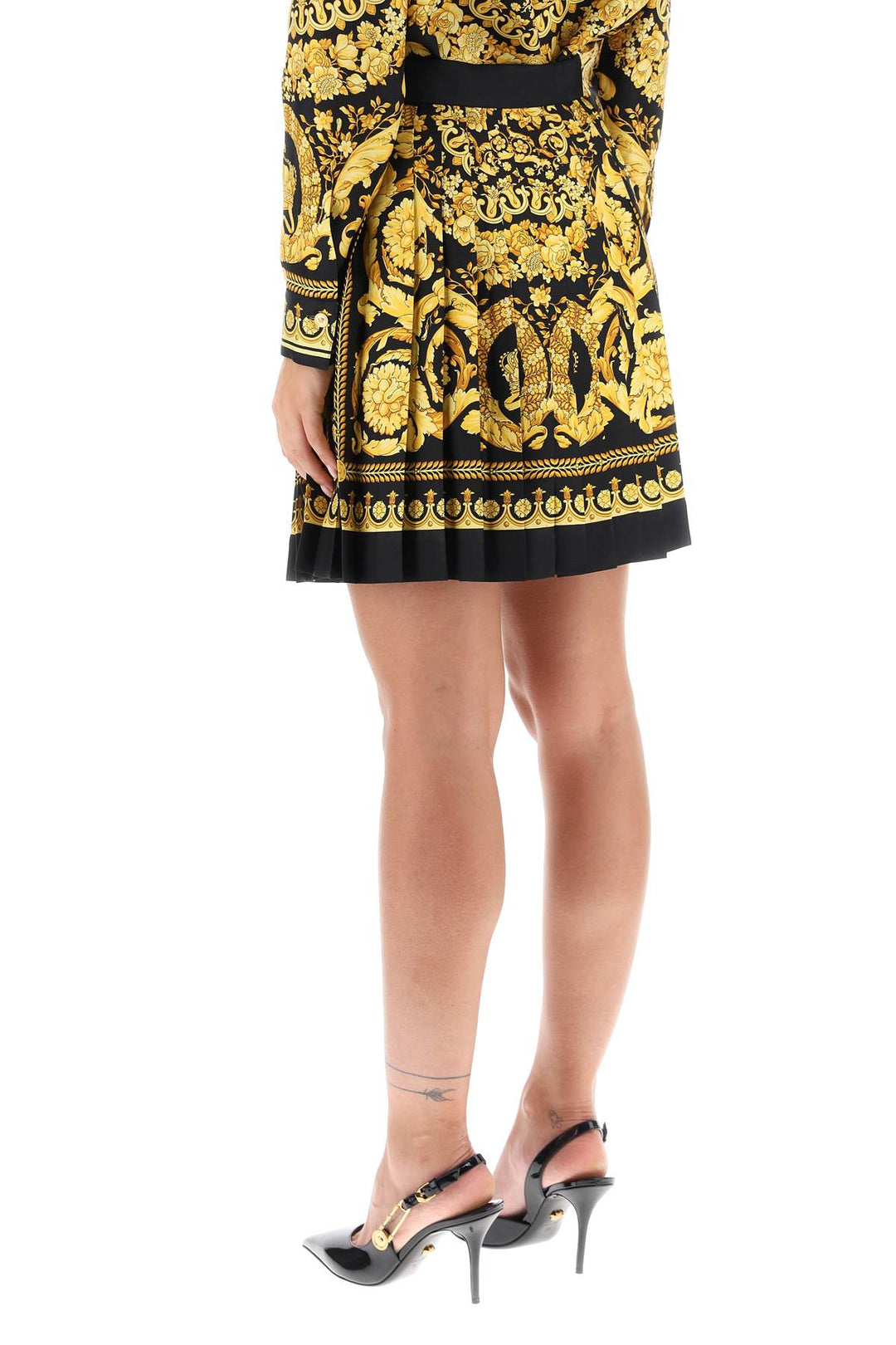 Barocco Pleated Mini Skirt - Versace - Women