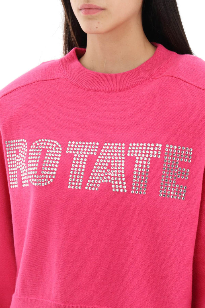 Rhinestone Logo Organic Cotton Sweater - Rotate - Women