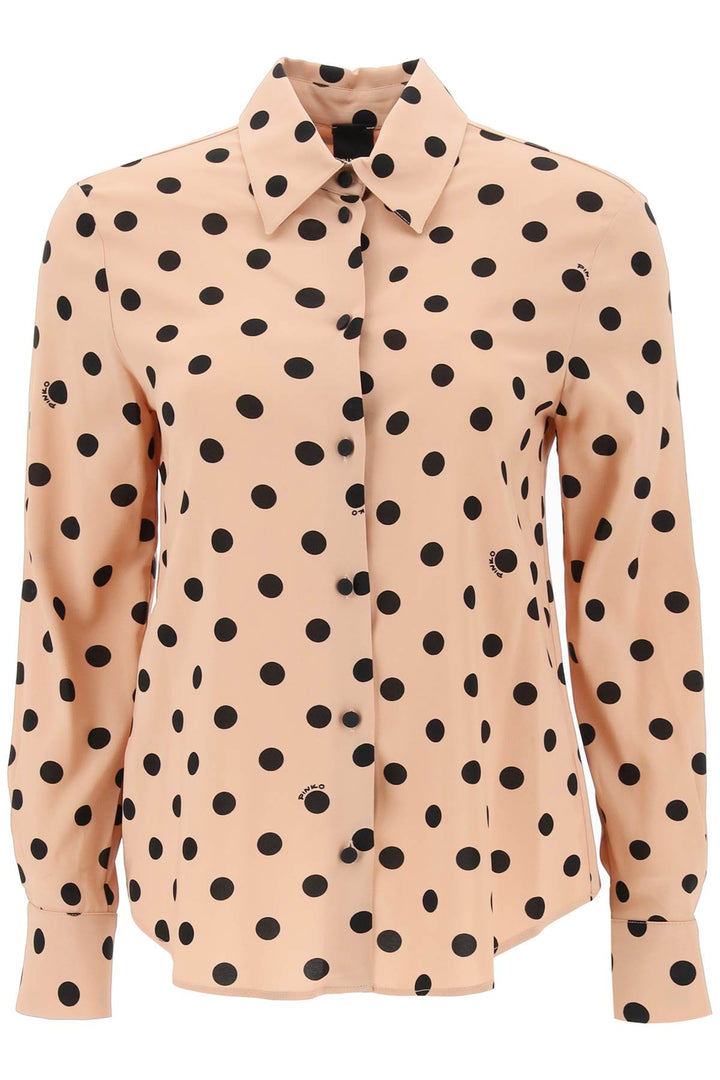 'Smorzare' Shirt In Stretch Georgette With Polka Dot Motif - Pinko - Women