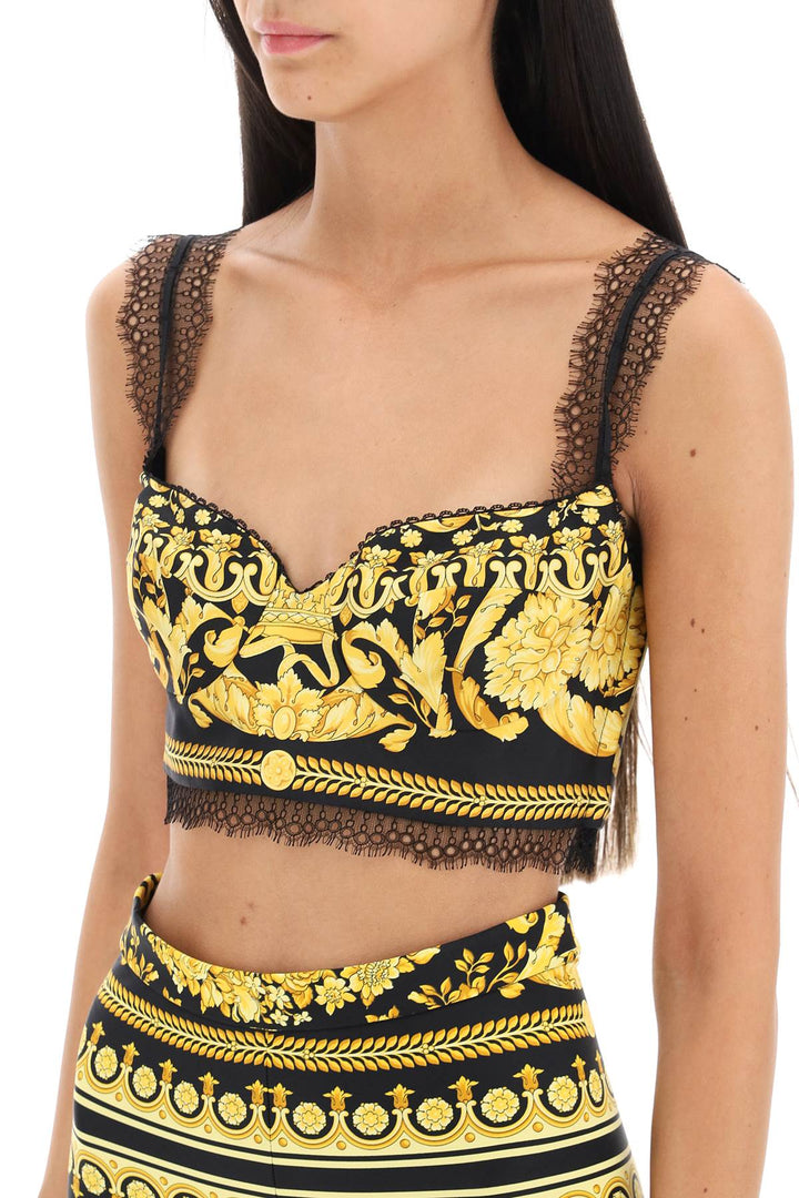 Barocco Silk Bralette Top - Versace - Women