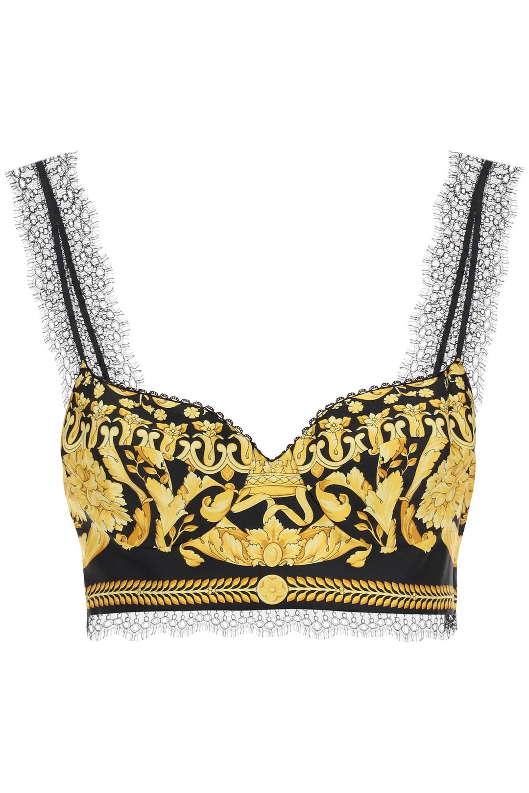 Barocco Silk Bralette Top - Versace - Women